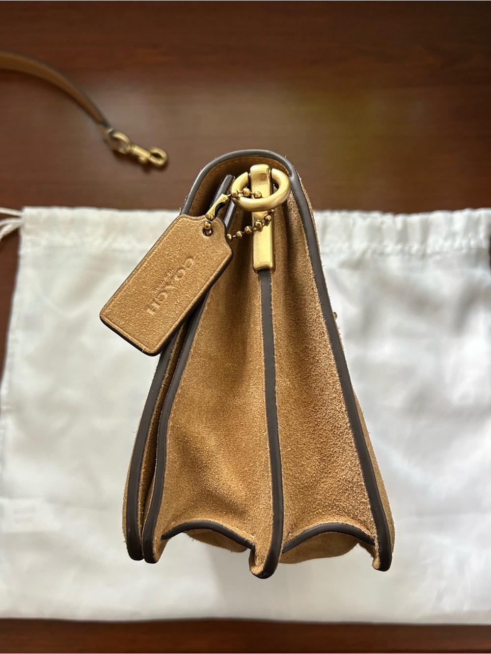 Coach Brown Suede Tabby Shoulder Bag with Gold Hardware - Picture 5 of 14